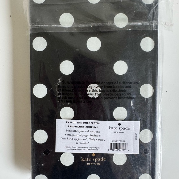 Kate Spade Black and White Polka Dot Pregnancy Journal - Picture 2 of 5